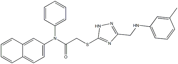 N-(2-naphthyl)-N-phenyl-2-{[3-(3-toluidinomethyl)-1H-1,2,4-triazol-5-yl]sulfanyl}acetamide Struktur