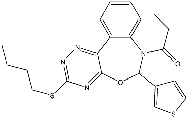 butyl 7-propionyl-6-(3-thienyl)-6,7-dihydro[1,2,4]triazino[5,6-d][3,1]benzoxazepin-3-yl sulfide Struktur