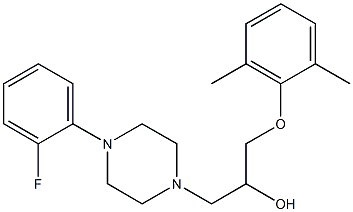 1-(2,6-dimethylphenoxy)-3-[4-(2-fluorophenyl)-1-piperazinyl]-2-propanol Struktur