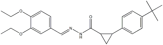 2-(4-tert-butylphenyl)-N'-(3,4-diethoxybenzylidene)cyclopropanecarbohydrazide Struktur