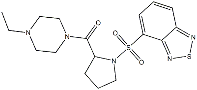 4-({2-[(4-ethyl-1-piperazinyl)carbonyl]-1-pyrrolidinyl}sulfonyl)-2,1,3-benzothiadiazole Struktur