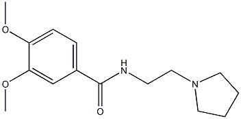 3,4-dimethoxy-N-[2-(1-pyrrolidinyl)ethyl]benzamide Struktur