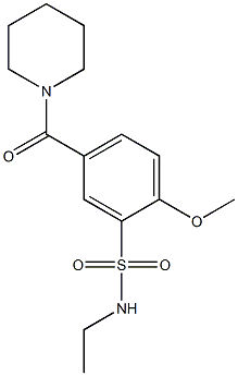 N-ethyl-2-methoxy-5-(1-piperidinylcarbonyl)benzenesulfonamide Struktur