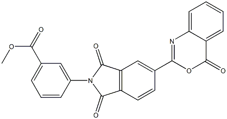 methyl 3-[1,3-dioxo-5-(4-oxo-4H-3,1-benzoxazin-2-yl)-1,3-dihydro-2H-isoindol-2-yl]benzoate Struktur