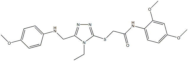 N-(2,4-dimethoxyphenyl)-2-({4-ethyl-5-[(4-methoxyanilino)methyl]-4H-1,2,4-triazol-3-yl}sulfanyl)acetamide Struktur