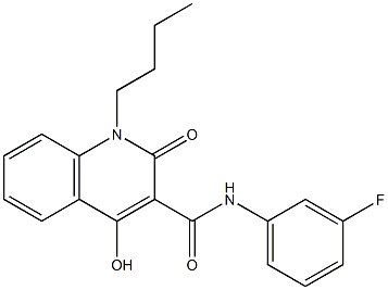 1-butyl-N-(3-fluorophenyl)-4-hydroxy-2-oxo-1,2-dihydro-3-quinolinecarboxamide Struktur