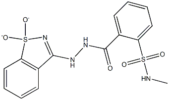 2-{[2-(1,1-dioxido-1,2-benzisothiazol-3-yl)hydrazino]carbonyl}-N-methylbenzenesulfonamide Struktur