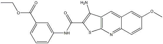 ethyl 3-({[3-amino-6-(methyloxy)thieno[2,3-b]quinolin-2-yl]carbonyl}amino)benzoate Struktur