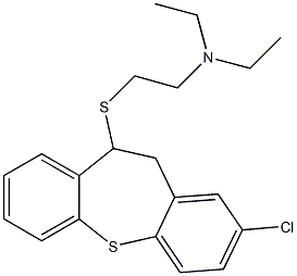 2-[(2-chloro-10,11-dihydrodibenzo[b,f]thiepin-10-yl)sulfanyl]-N,N-diethylethanamine Struktur