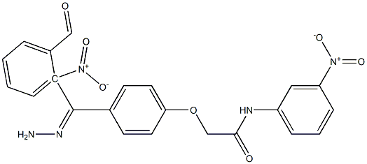 2-[4-(2-{2-nitrobenzoyl}carbohydrazonoyl)phenoxy]-N-{3-nitrophenyl}acetamide Struktur