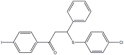 3-[(4-chlorophenyl)sulfanyl]-1-(4-iodophenyl)-3-phenyl-1-propanone Struktur