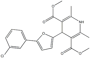 dimethyl 4-[5-(3-chlorophenyl)-2-furyl]-2,6-dimethyl-1,4-dihydro-3,5-pyridinedicarboxylate Struktur