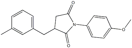 1-[4-(methyloxy)phenyl]-3-[(3-methylphenyl)methyl]pyrrolidine-2,5-dione Struktur