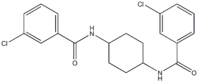 3-chloro-N-{4-[(3-chlorobenzoyl)amino]cyclohexyl}benzamide Struktur