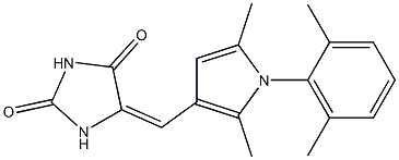 5-{[1-(2,6-dimethylphenyl)-2,5-dimethyl-1H-pyrrol-3-yl]methylene}-2,4-imidazolidinedione Struktur