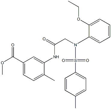 methyl 3-[({2-ethoxy[(4-methylphenyl)sulfonyl]anilino}acetyl)amino]-4-methylbenzoate Struktur