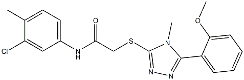 N-(3-chloro-4-methylphenyl)-2-({4-methyl-5-[2-(methyloxy)phenyl]-4H-1,2,4-triazol-3-yl}sulfanyl)acetamide Struktur