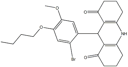 9-(2-bromo-4-butoxy-5-methoxyphenyl)-3,4,6,7,9,10-hexahydro-1,8(2H,5H)-acridinedione Struktur