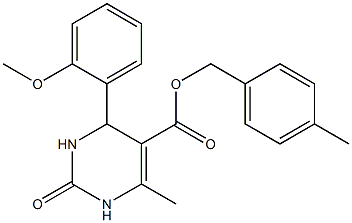 4-methylbenzyl 4-(2-methoxyphenyl)-6-methyl-2-oxo-1,2,3,4-tetrahydro-5-pyrimidinecarboxylate Struktur