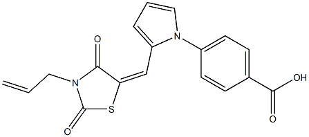 4-{2-[(3-allyl-2,4-dioxo-1,3-thiazolidin-5-ylidene)methyl]-1H-pyrrol-1-yl}benzoic acid Struktur