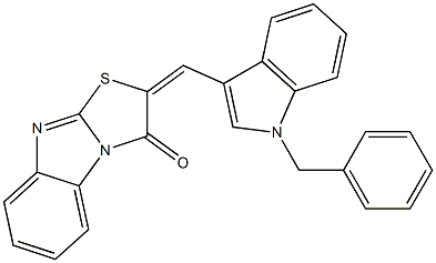 2-[(1-benzyl-1H-indol-3-yl)methylene][1,3]thiazolo[3,2-a]benzimidazol-3(2H)-one Struktur