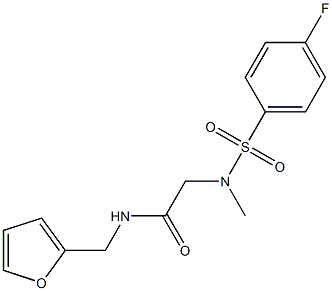 2-[[(4-fluorophenyl)sulfonyl](methyl)amino]-N-(2-furylmethyl)acetamide Struktur