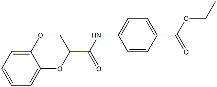 ethyl 4-[(2,3-dihydro-1,4-benzodioxin-2-ylcarbonyl)amino]benzoate Struktur