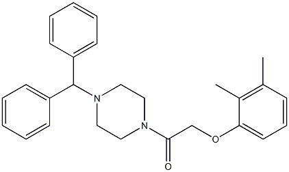 2-(4-benzhydryl-1-piperazinyl)-2-oxoethyl 2,3-dimethylphenyl ether Struktur