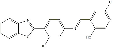 2-({[4-(1,3-benzoxazol-2-yl)-3-hydroxyphenyl]imino}methyl)-4-chlorophenol Struktur