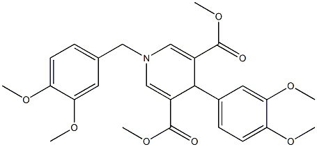 dimethyl 1-(3,4-dimethoxybenzyl)-4-(3,4-dimethoxyphenyl)-1,4-dihydro-3,5-pyridinedicarboxylate Struktur