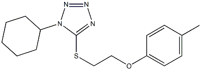 1-cyclohexyl-5-{[2-(4-methylphenoxy)ethyl]sulfanyl}-1H-tetraazole Struktur