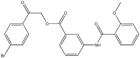 2-(4-bromophenyl)-2-oxoethyl 3-[(2-methoxybenzoyl)amino]benzoate Struktur