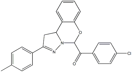 (4-chlorophenyl)[2-(4-methylphenyl)-1,10b-dihydropyrazolo[1,5-c][1,3]benzoxazin-5-yl]methanone Struktur