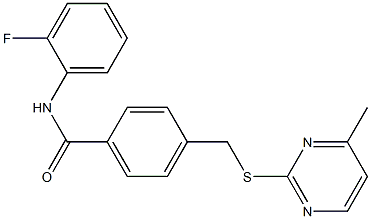 N-(2-fluorophenyl)-4-{[(4-methyl-2-pyrimidinyl)sulfanyl]methyl}benzamide Struktur