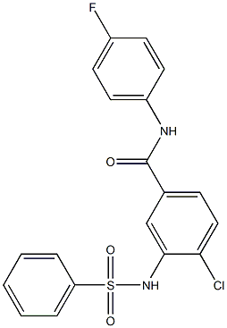 4-chloro-N-(4-fluorophenyl)-3-[(phenylsulfonyl)amino]benzamide Struktur