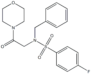 N-benzyl-4-fluoro-N-[2-(4-morpholinyl)-2-oxoethyl]benzenesulfonamide Struktur