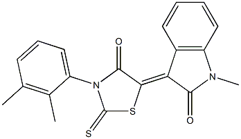 3-[3-(2,3-dimethylphenyl)-4-oxo-2-thioxo-1,3-thiazolidin-5-ylidene]-1-methyl-1,3-dihydro-2H-indol-2-one Struktur