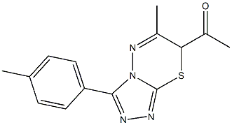 1-[6-methyl-3-(4-methylphenyl)-7H-[1,2,4]triazolo[3,4-b][1,3,4]thiadiazin-7-yl]ethanone Struktur