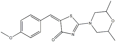 2-(2,6-dimethyl-4-morpholinyl)-5-(4-methoxybenzylidene)-1,3-thiazol-4(5H)-one Struktur