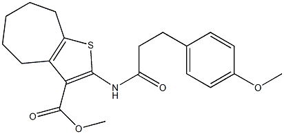 methyl 2-{[3-(4-methoxyphenyl)propanoyl]amino}-5,6,7,8-tetrahydro-4H-cyclohepta[b]thiophene-3-carboxylate Struktur