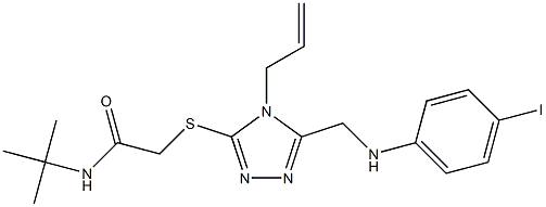 2-({4-allyl-5-[(4-iodoanilino)methyl]-4H-1,2,4-triazol-3-yl}sulfanyl)-N-(tert-butyl)acetamide Struktur