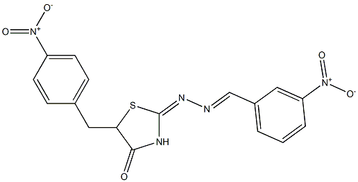 3-nitrobenzaldehyde (5-{4-nitrobenzyl}-4-oxo-1,3-thiazolidin-2-ylidene)hydrazone Struktur