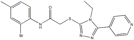 N-(2-bromo-4-methylphenyl)-2-[(4-ethyl-5-pyridin-4-yl-4H-1,2,4-triazol-3-yl)sulfanyl]acetamide Struktur