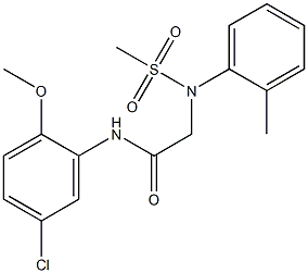 N-(5-chloro-2-methoxyphenyl)-2-[2-methyl(methylsulfonyl)anilino]acetamide Struktur