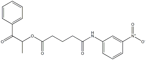 1-methyl-2-oxo-2-phenylethyl 5-{3-nitroanilino}-5-oxopentanoate Struktur