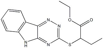 ethyl 2-(5H-[1,2,4]triazino[5,6-b]indol-3-ylsulfanyl)butanoate Struktur