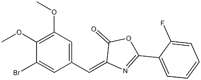 4-(3-bromo-4,5-dimethoxybenzylidene)-2-(2-fluorophenyl)-1,3-oxazol-5(4H)-one Struktur