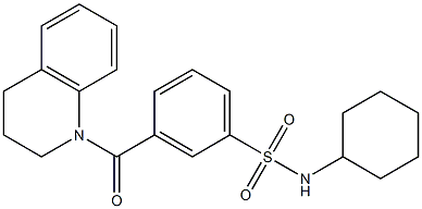 N-cyclohexyl-3-(3,4-dihydroquinolin-1(2H)-ylcarbonyl)benzenesulfonamide Struktur