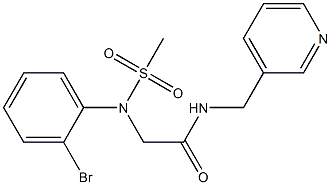 2-[2-bromo(methylsulfonyl)anilino]-N-(pyridin-3-ylmethyl)acetamide Struktur