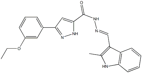 3-(3-ethoxyphenyl)-N'-[(2-methyl-1H-indol-3-yl)methylene]-1H-pyrazole-5-carbohydrazide Struktur